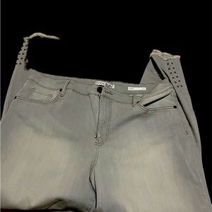 Gray distressed jeans size 14 cute very fashionable